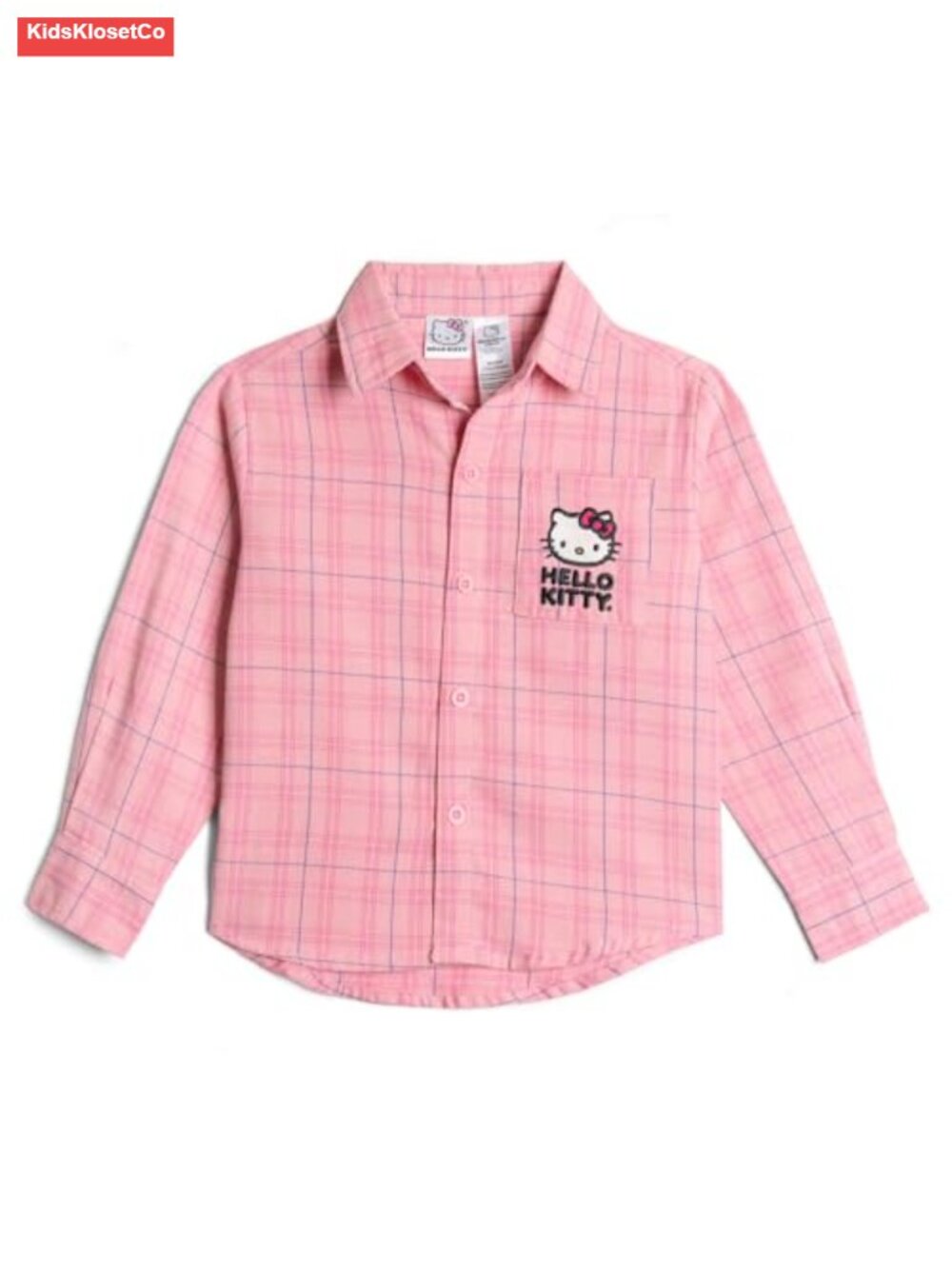 Girls Long-Sleeve Flannel Button-Down Plaid Shirt 100% Cotton